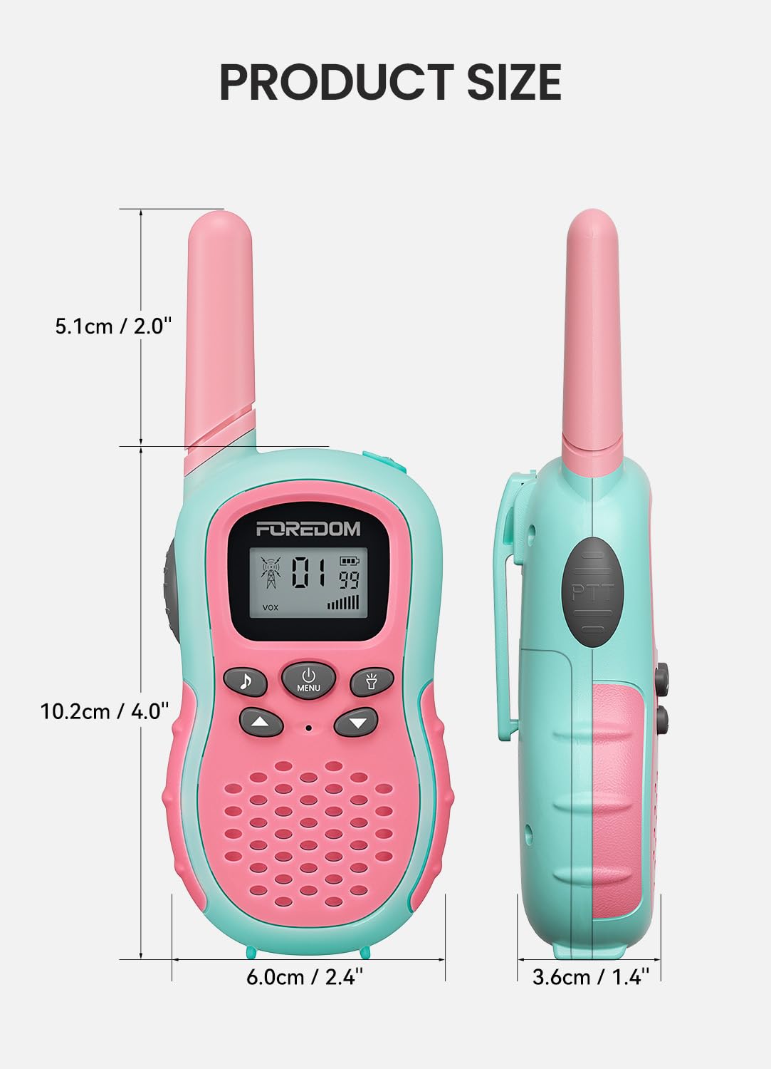 FOREDOM pink walkie talkies suitable for ages 3 to 12 for family play