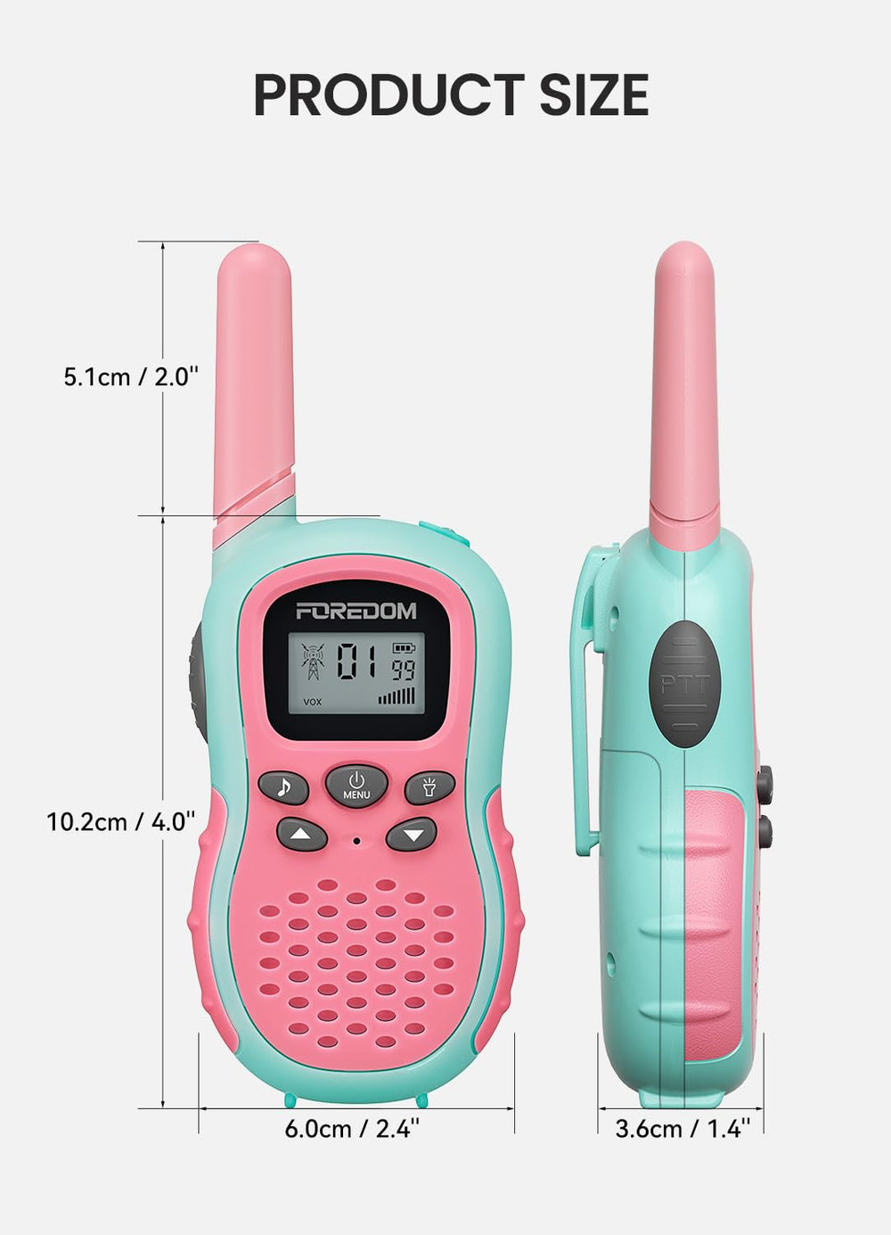 FOREDOM pink walkie talkies suitable for ages 3 to 12 for family play
