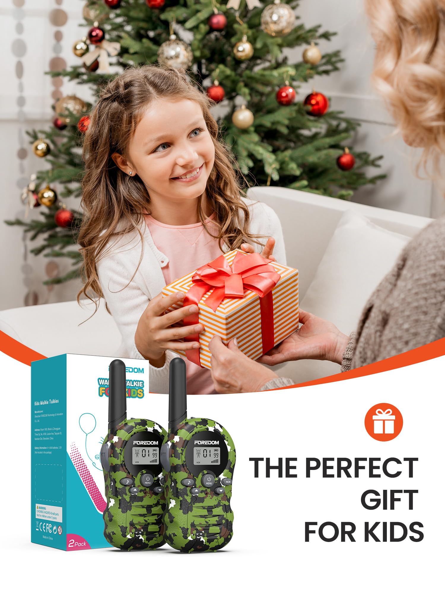 FOREDOM Walkie Talkies VOX mode supports hands-free answering during play.