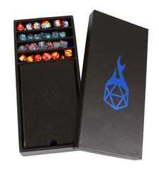 Citadel dice tower folds flat for travel, then stands upright for smooth dice drops.
