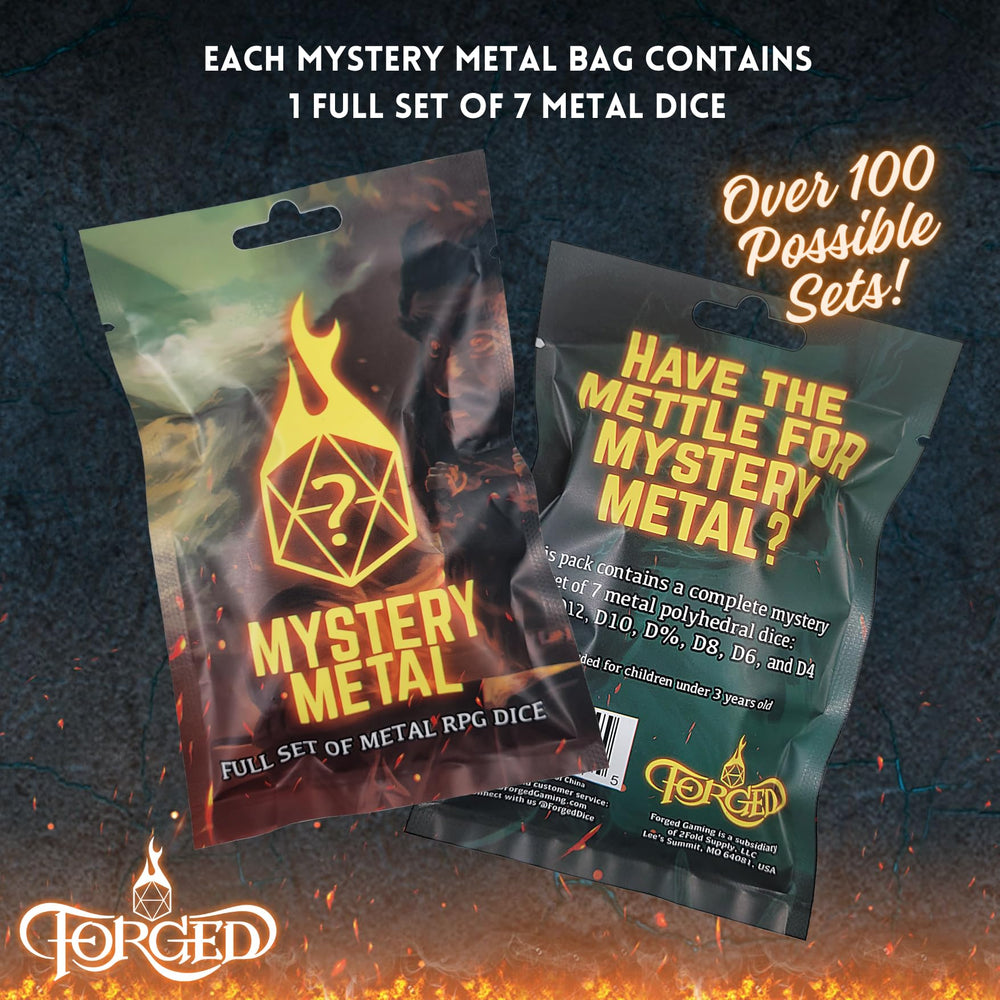 Forged Dice Co complete metal dice set for RPG sessions