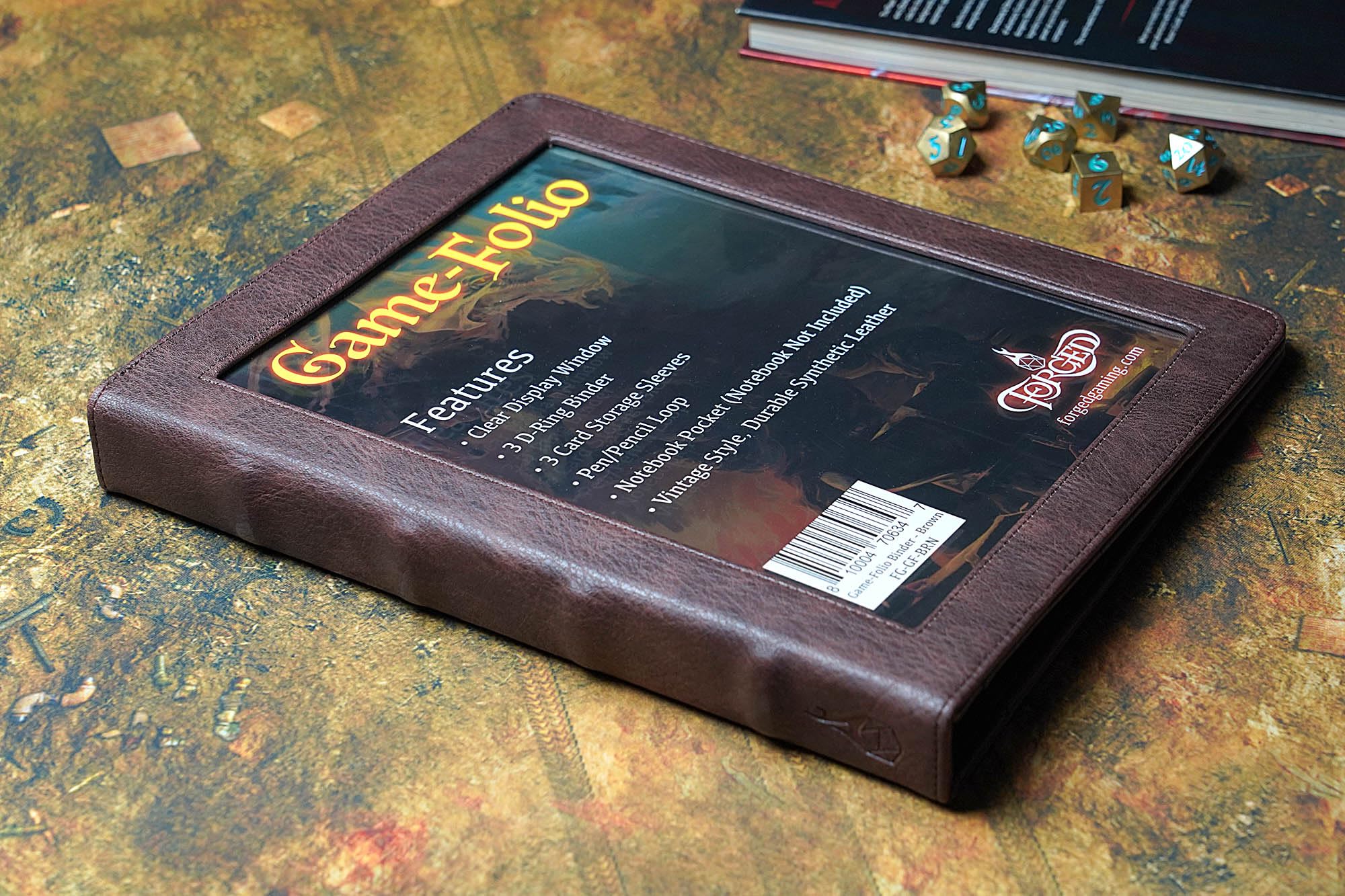 Forged Dice Co. Game-Folio card pockets organize spell cards efficiently.