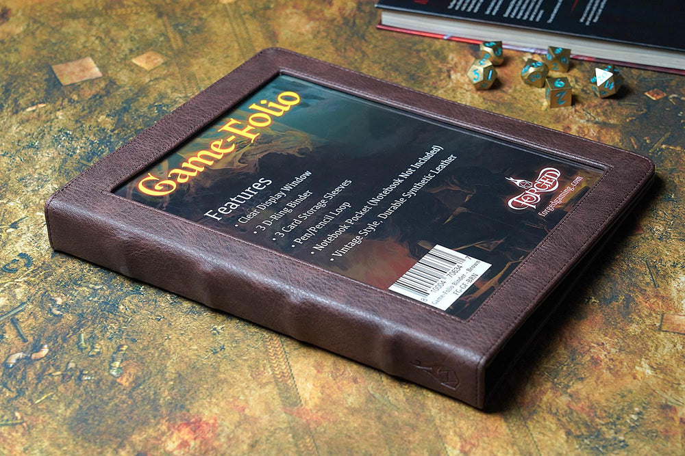 Forged Dice Co. Game-Folio card pockets organize spell cards efficiently.