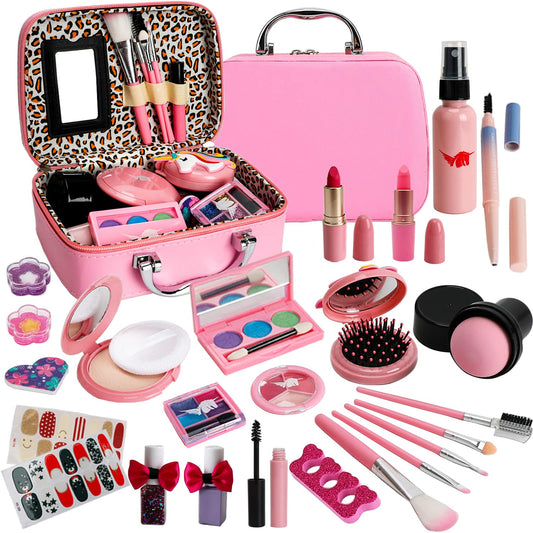 For Ideahome kids washable makeup set case, organized pretend play on the go