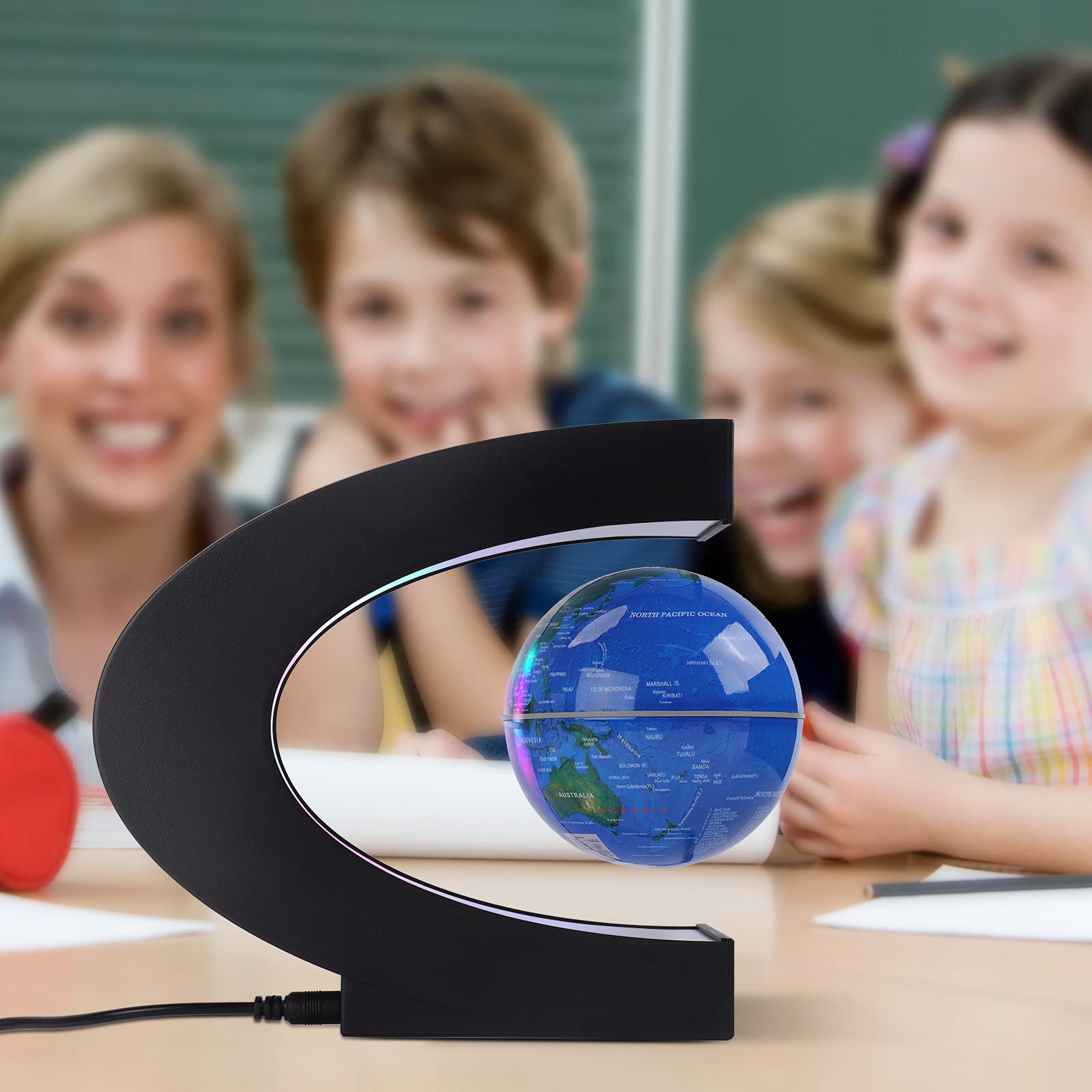 Forno blue LED globe centerpiece ideal for gifts and home offices.