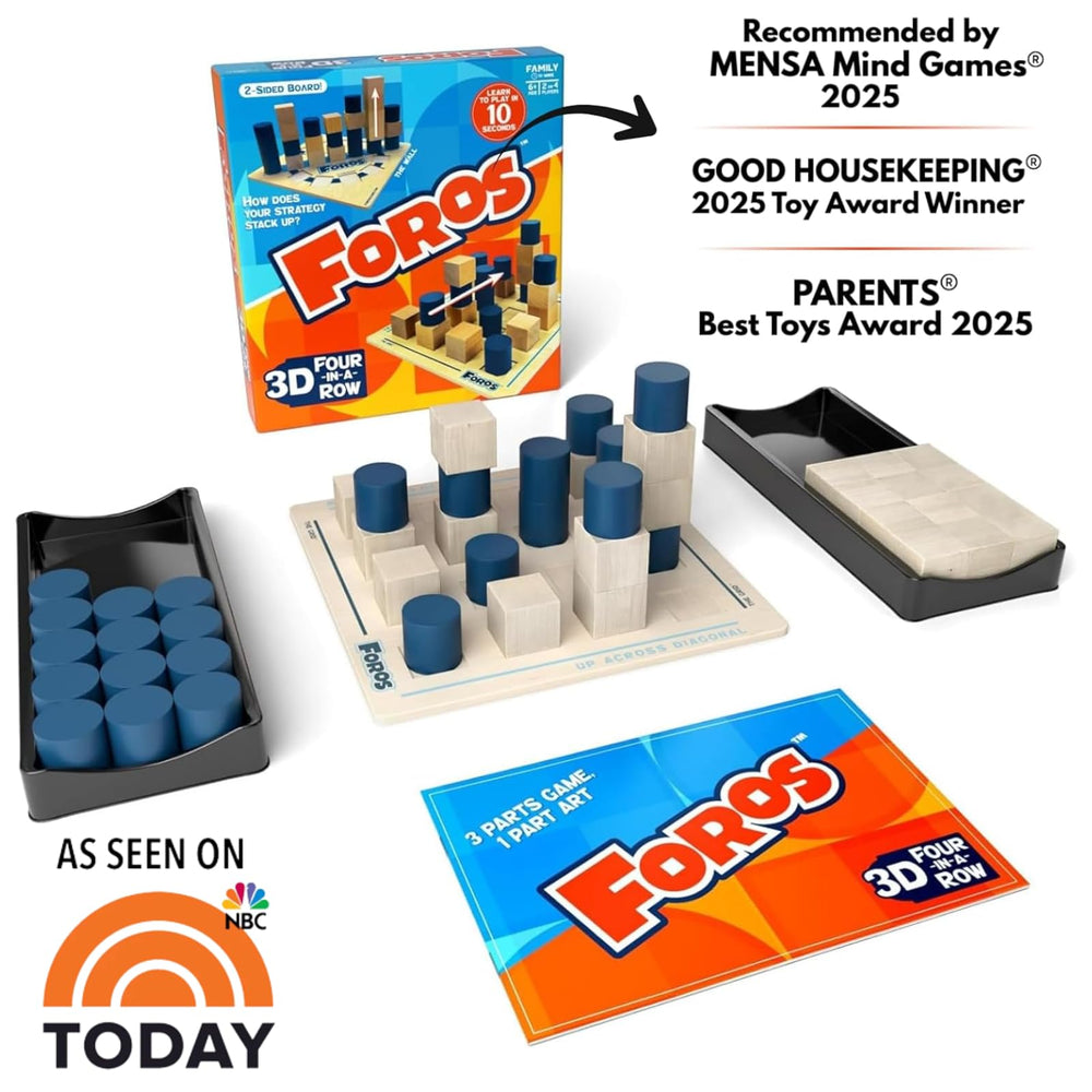 Foros family game night setup with kids and adults playing together