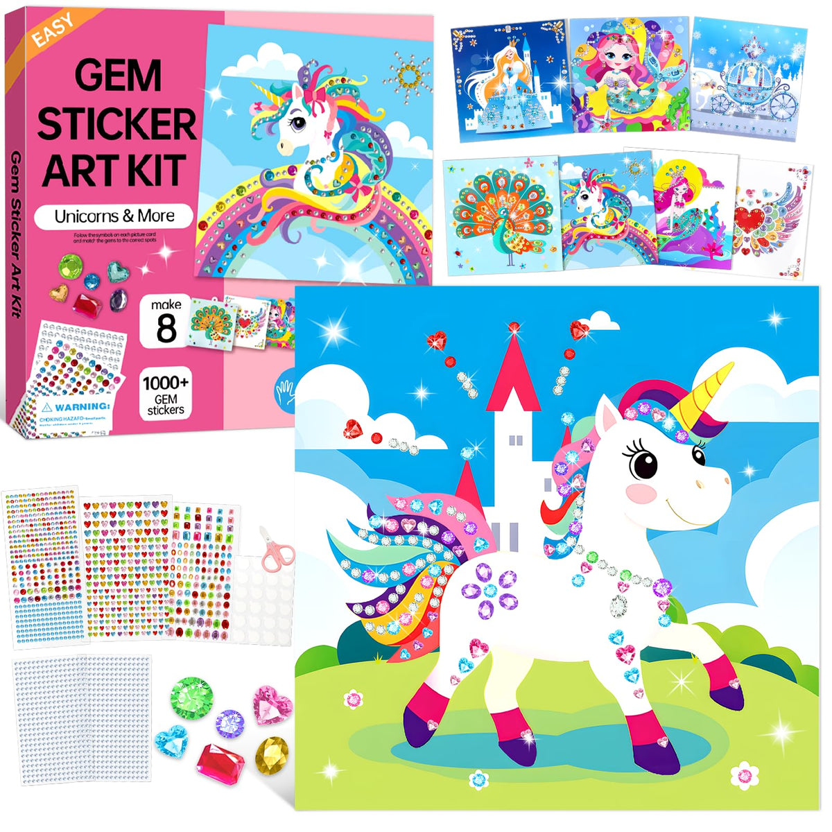 Fortand Gem Art Sticker Unicorn-1 sparks imaginative play with bright unicorn art.