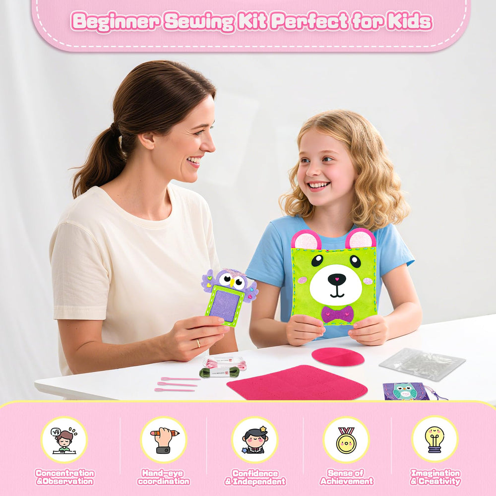 Fortand Sewing Kit for Kids mini card holder – quick, mess-free craft.