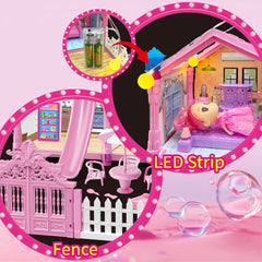 FortiTrust pink kitchen and dining area inspires role-play meals and social scenes.