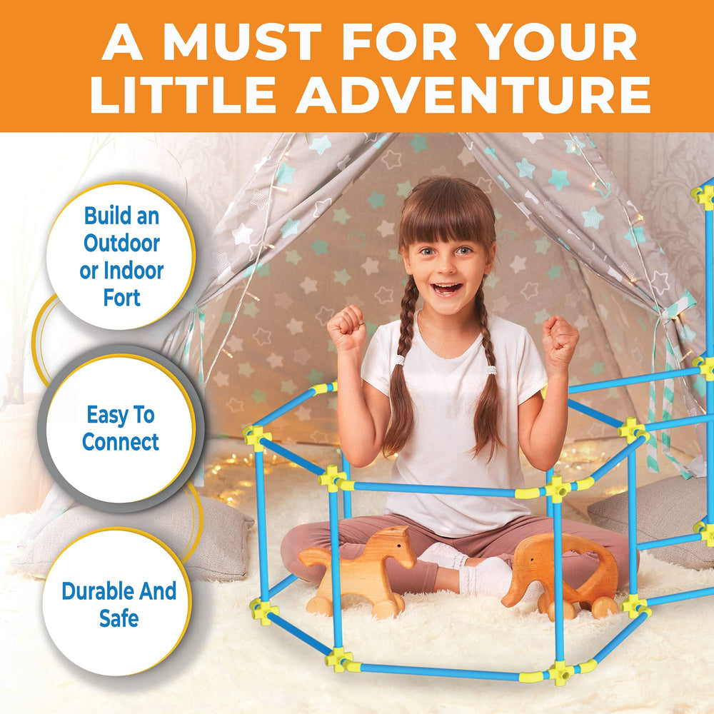 Fortstix fort creation encourages creativity and collaborative indoor play.