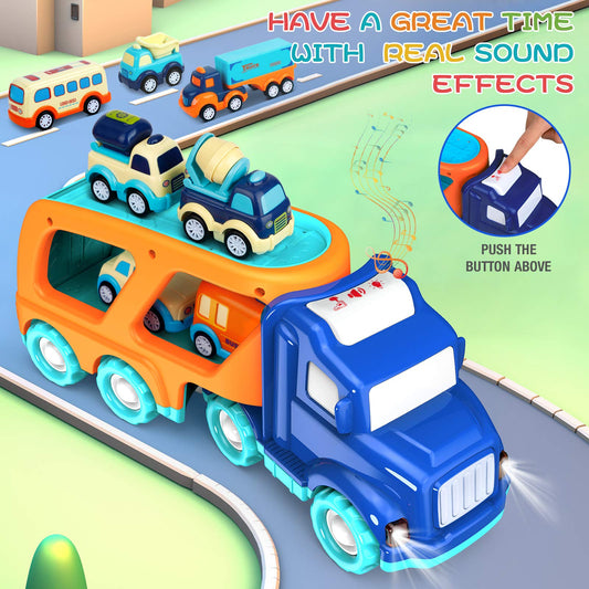Forty4 big transport truck with trailer for active toddler playtime.