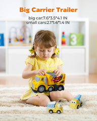 Forty4 construction car carrier excavator operation shows movable parts for skill-building play