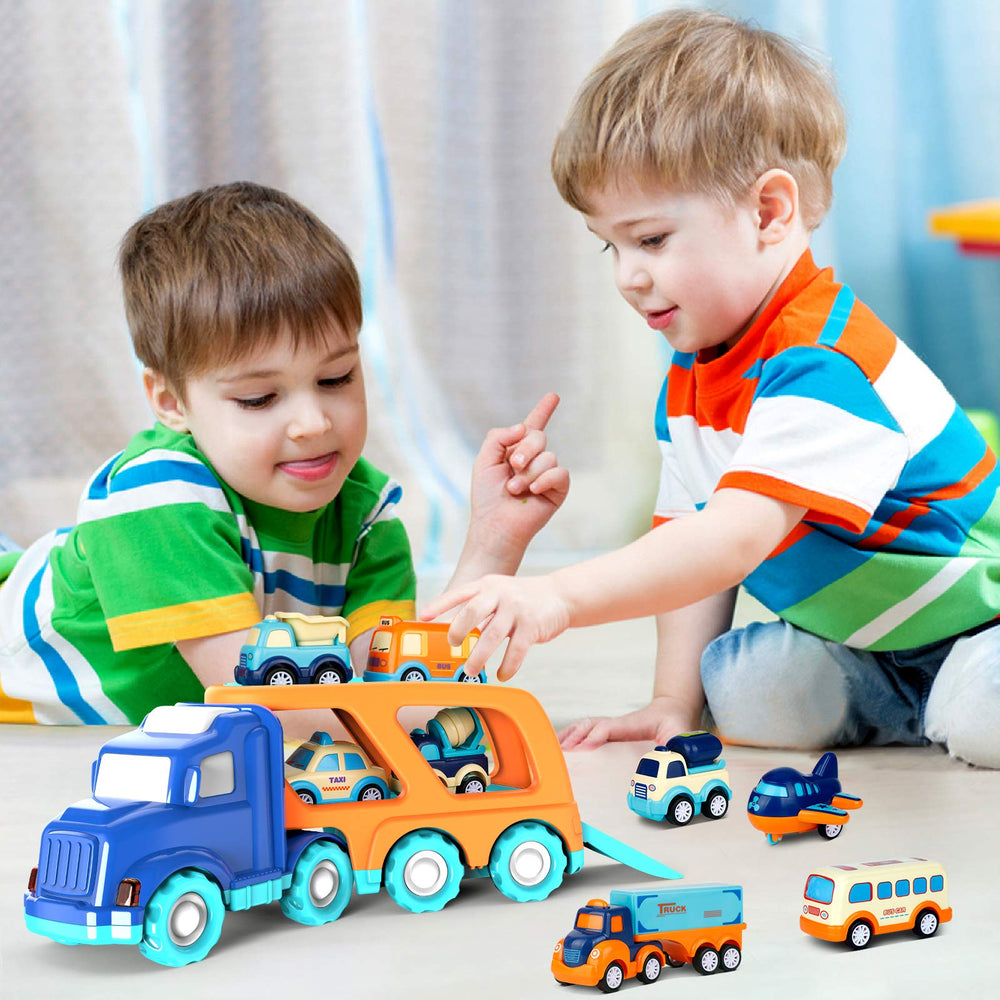 Forty4 dump truck with removable parts for interactive building play.