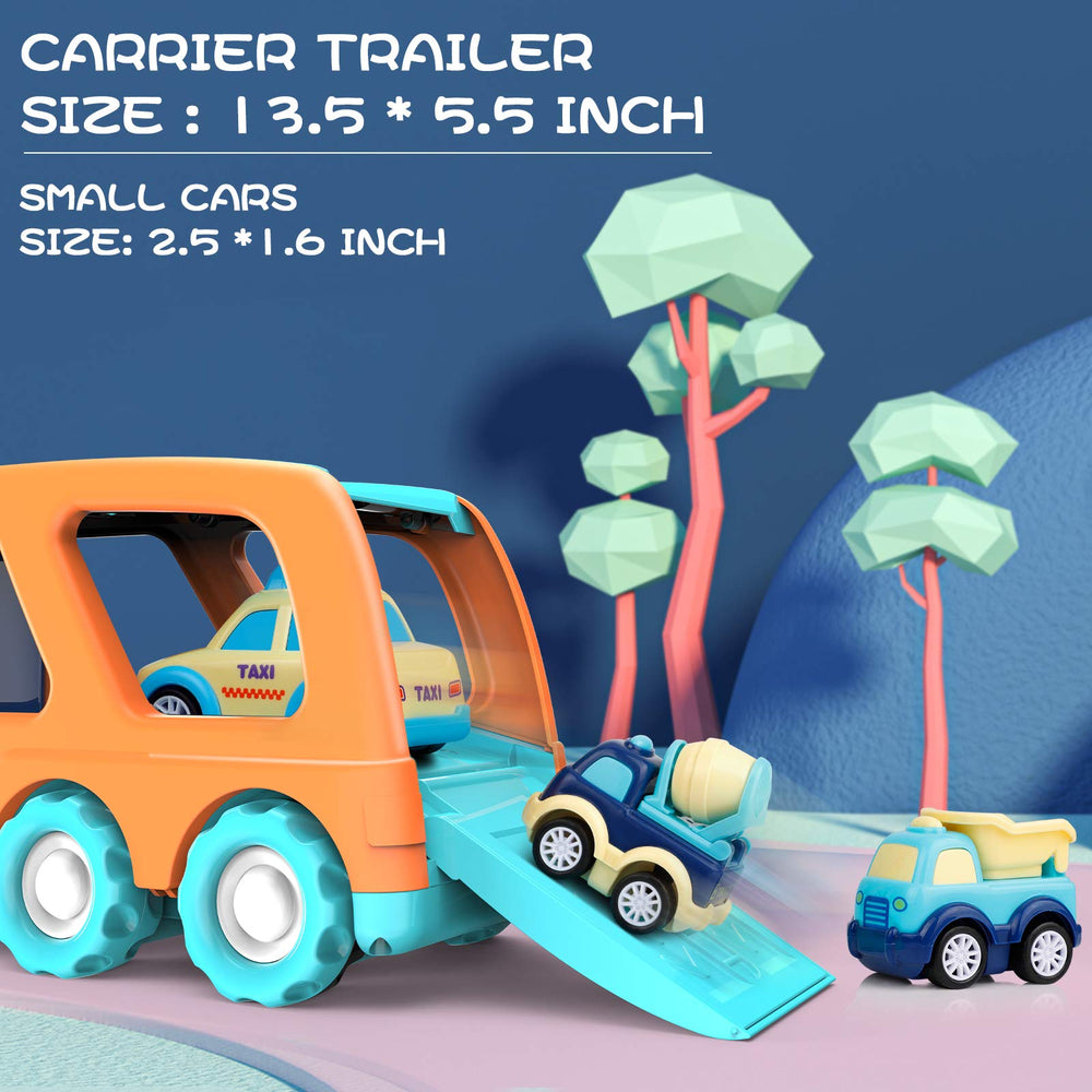 Forty4 small pull-back trucks set encourages easy, hands-on movement.