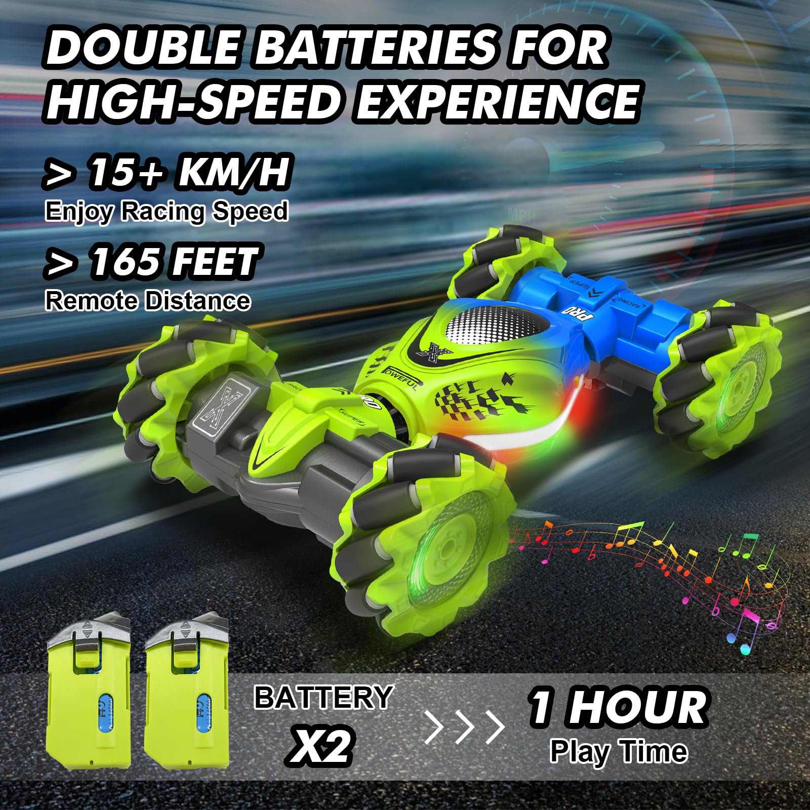 Fosgoit Gesture RC Car vivid lights and music for immersive play