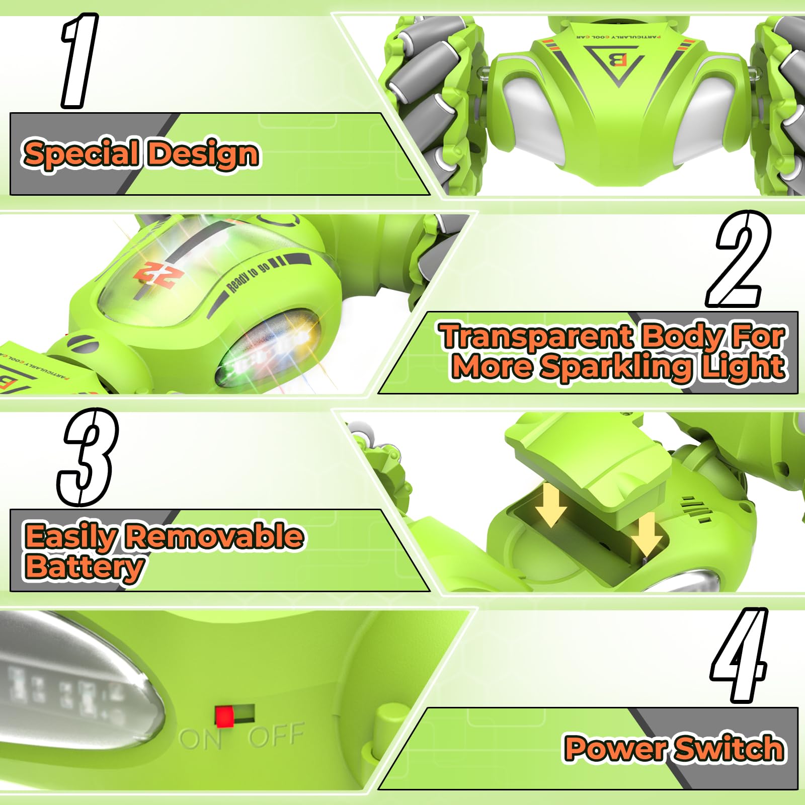 Fosgoit Gesture Sensing RC Car spray effect for visual action
