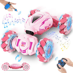 Fosgoit pink RC car with gesture control for easy indoor and outdoor play
