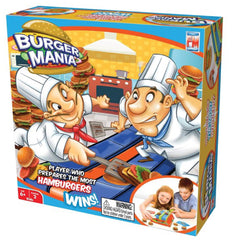 Fotorama Burger Mania conveyor belt image showing fast-paced play that boosts hand-eye coordination.