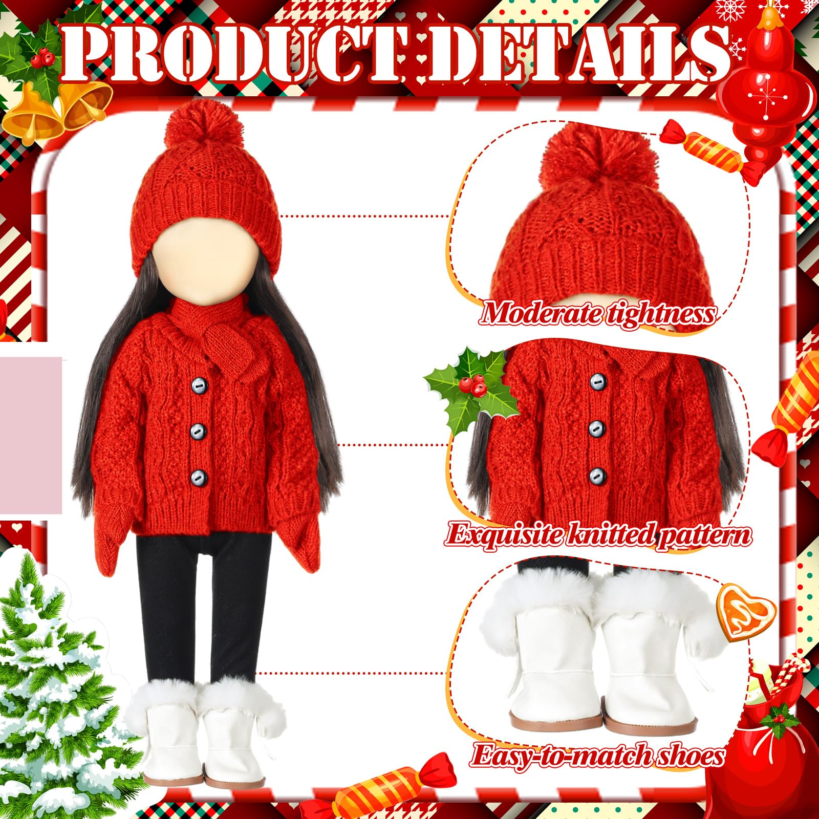 Fourluoo doll scarf provides warm, coordinated accessory for winter scenes.