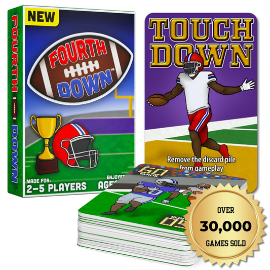 Fourth Down Football Card Game players holding cards for quick rounds