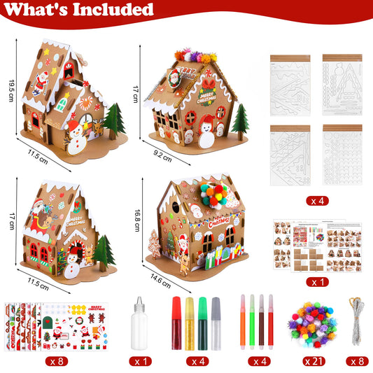 Fovths DIY House Kit Christmas theme elements add festive atmosphere to any table.
