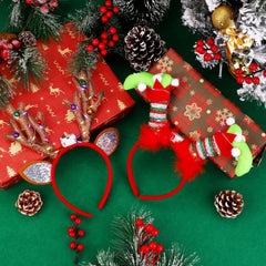Fovths LED headband featuring a Christmas tree design for bright outfits.