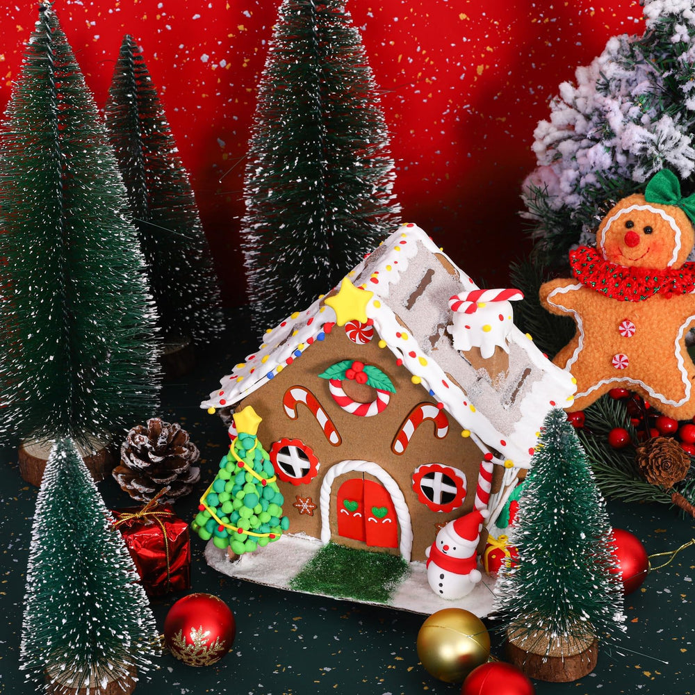 Fovths pompoms and glitter glue boost texture for festive scenes.