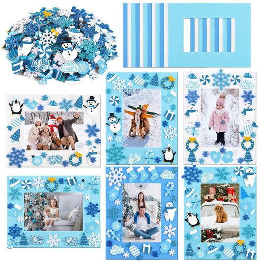Fovths winter foam picture frame set showing versatile memory display options