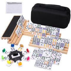 Fowreny domino tiles with vibrant double-12 faces for easy reading