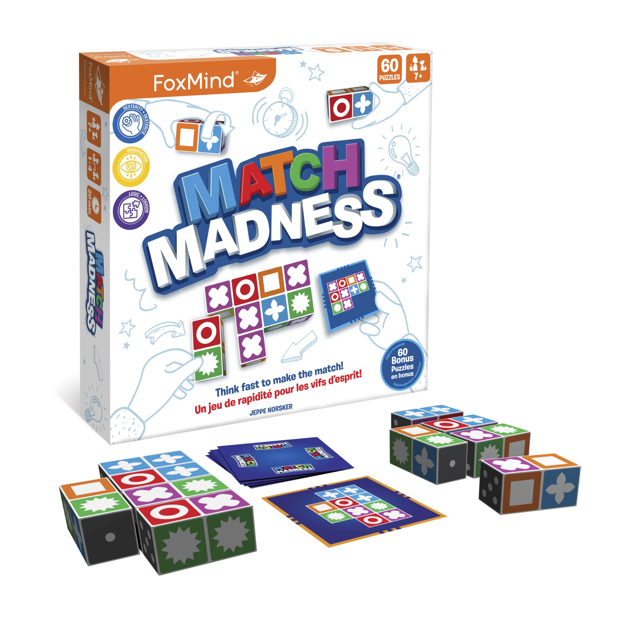 FoxMind Match Madness blocks and cards set for quick play.