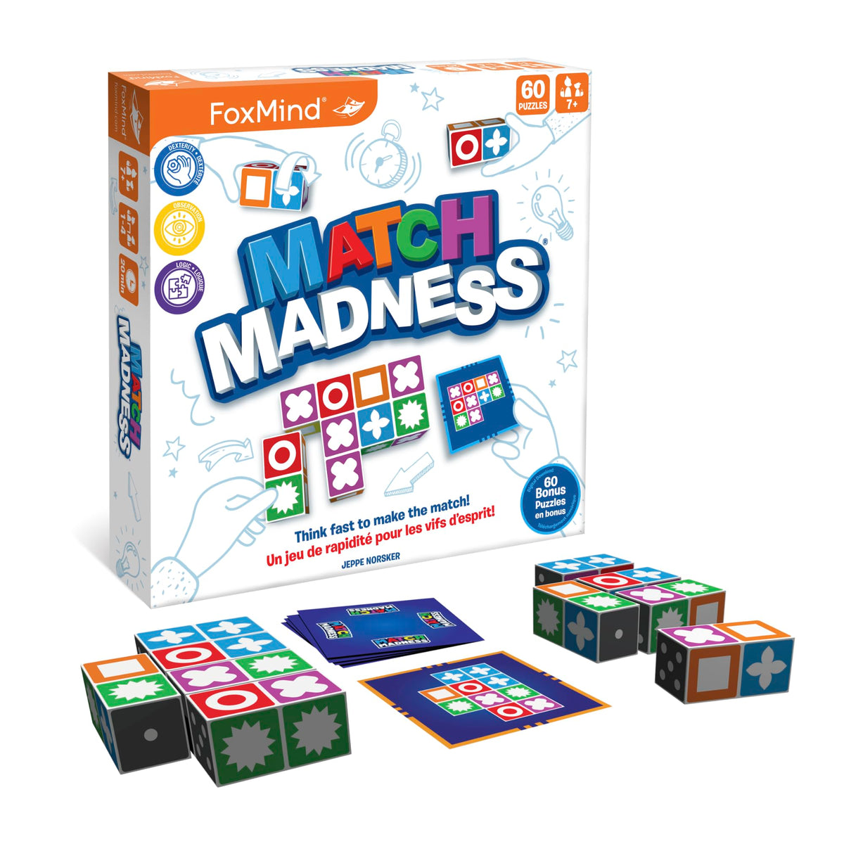 FoxMind Match Madness blocks and cards set for quick play.