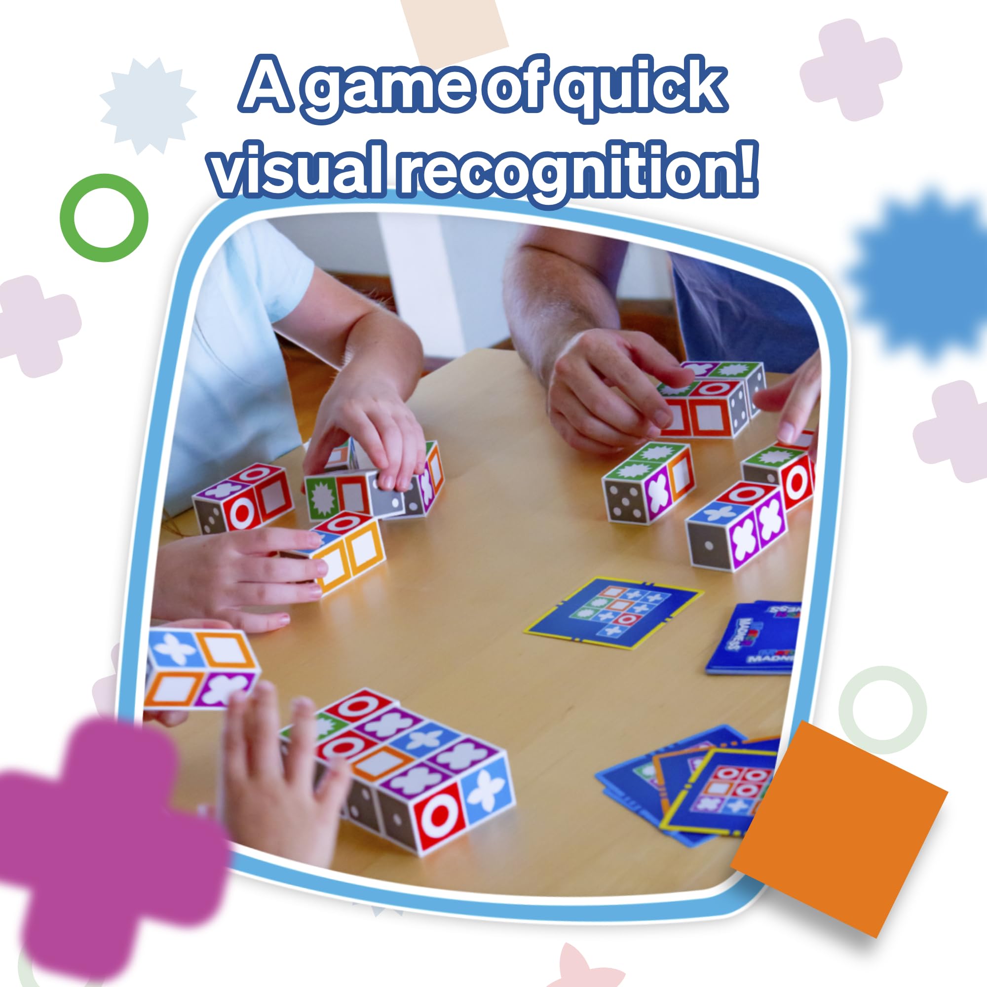 Four players compete around a bright game table.