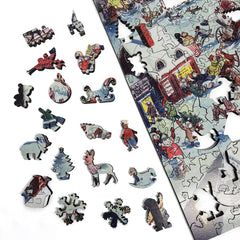 FoxSmartBox puzzle whimsies feature dozens of uniquely shaped pieces.