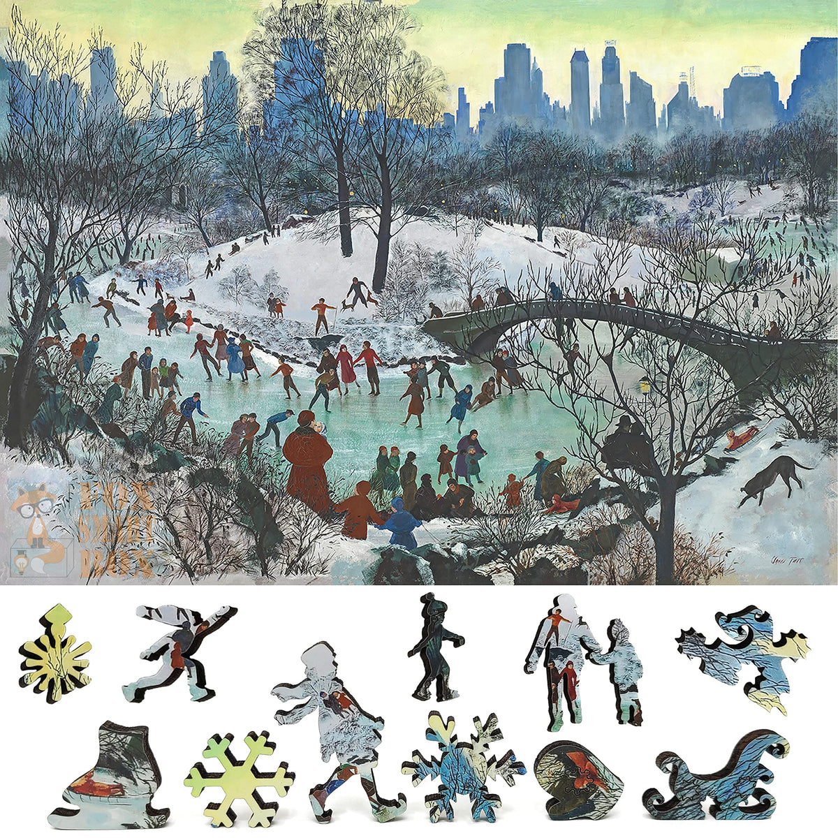 FoxSmartBox wooden puzzle, 180 pieces, immersive and relaxing for focused play.