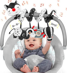 FPVERA car seat toy spiral plush for newborn stimulation and grip practice