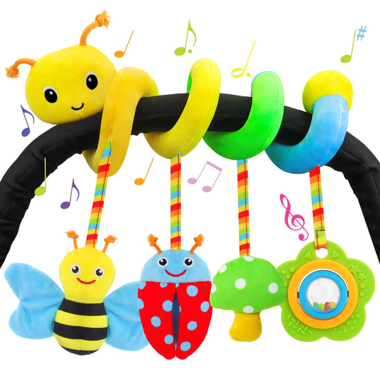 FPVERA spiral car seat toy showing twisting visual focus and soothing motion for infants