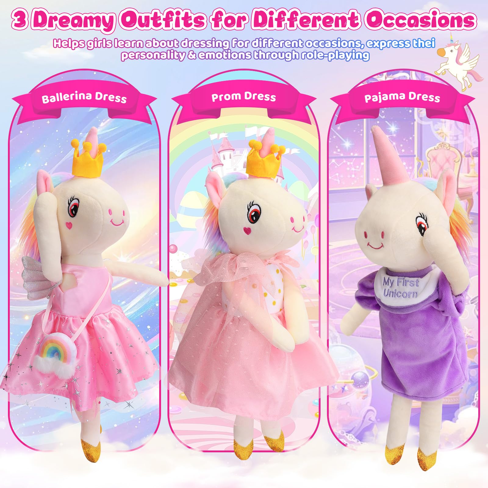 FPVERA unicorn ballerina dress enhances creative dressing and storytelling during playtime
