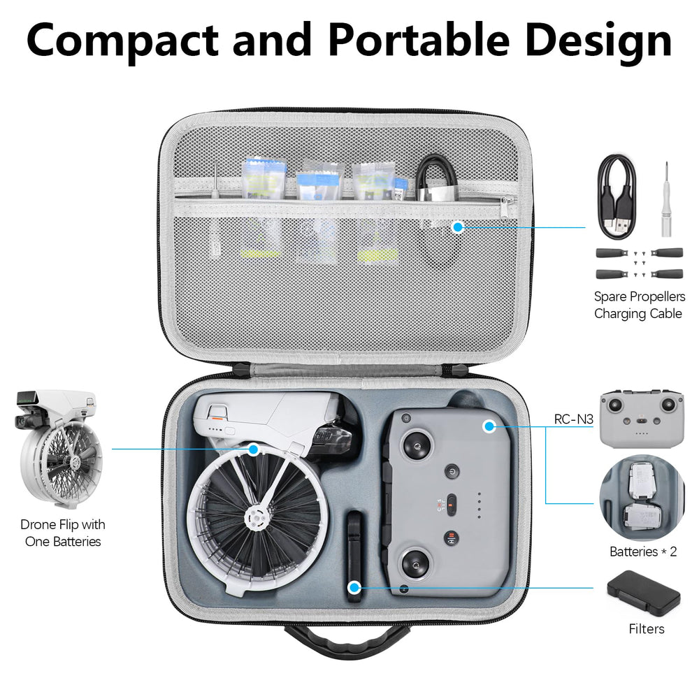 FPVtosky DJI Flip case interior organization keeps gear tidy
