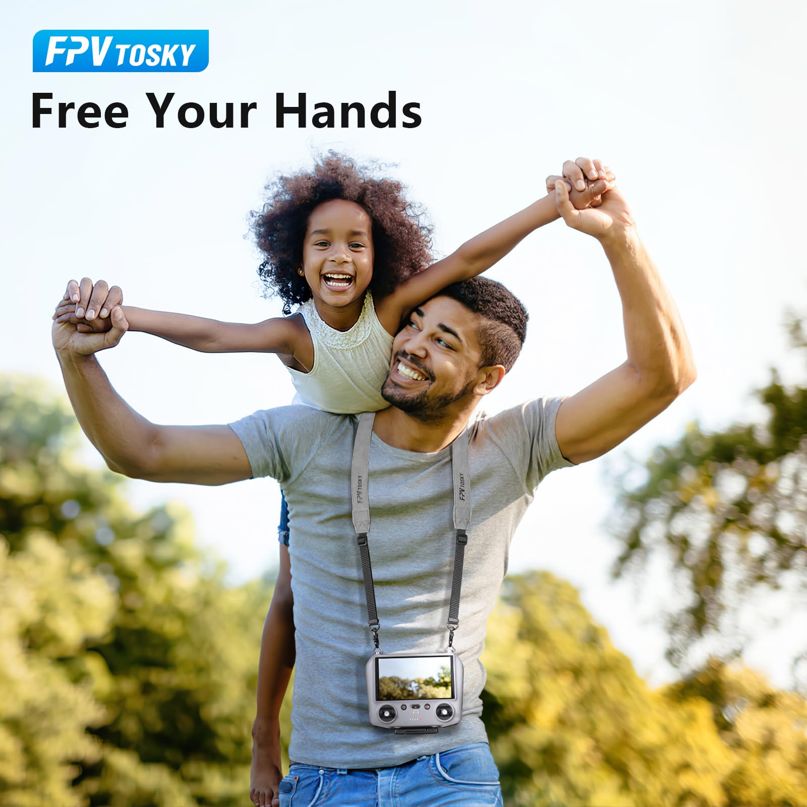 FPVtosky lanyard double‑sided leather for comfortable all‑day wear.