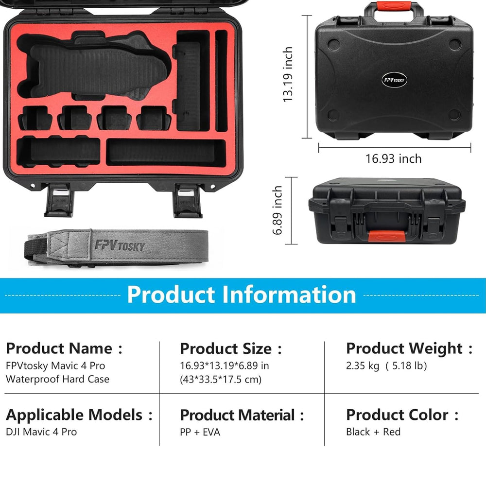 FPVtosky case comes with neck strap for easy carrying