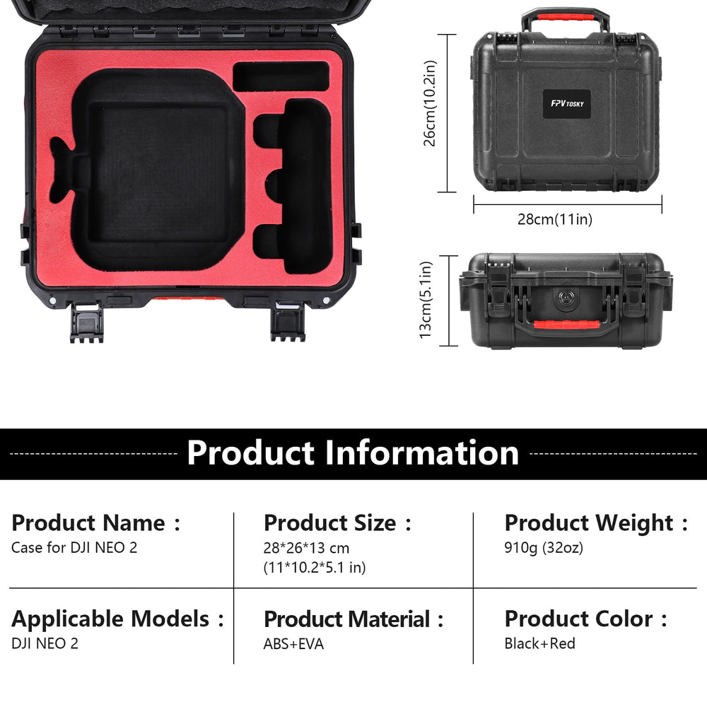 FPVtosky NEO 2 case stores drone and RC-N3 controller neatly with accessories.
