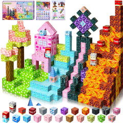 FQOIUD Magnetic Blocks castle wall texture for imaginative play and fine motor skills