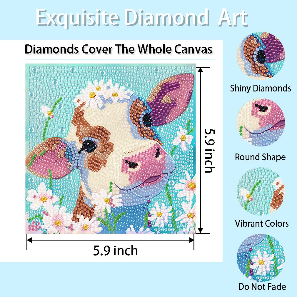 FQOVKYN kids diamond art dots in varied colors for easy matching.