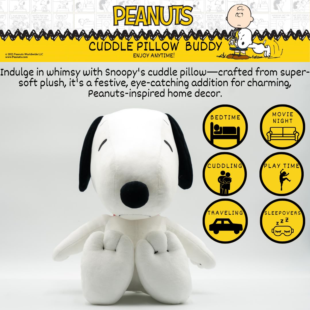Franco Snoopy design closeup reveals ultra-soft plush texture for comforting snuggles.