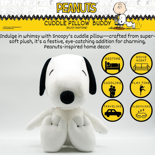 Franco Snoopy design closeup reveals ultra-soft plush texture for comforting snuggles.