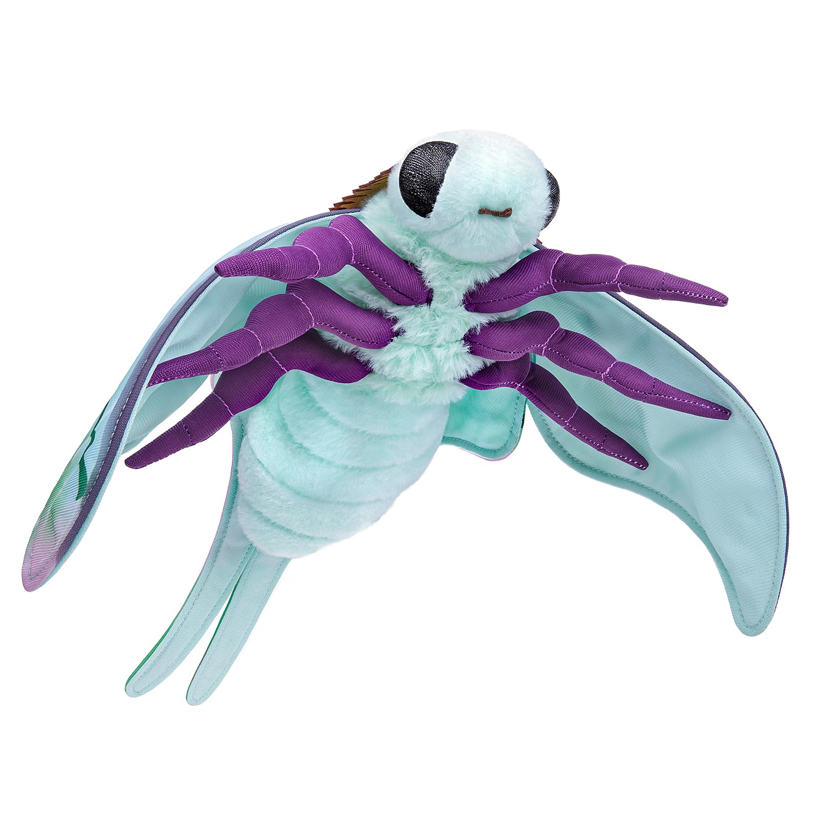 Frankiezhou Home green luna moth plush with soft fur for cuddles.