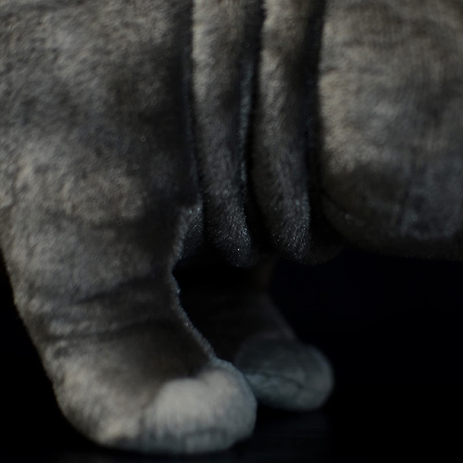Frankiezhou Home hippo plush standing pose enhances shelf display.
