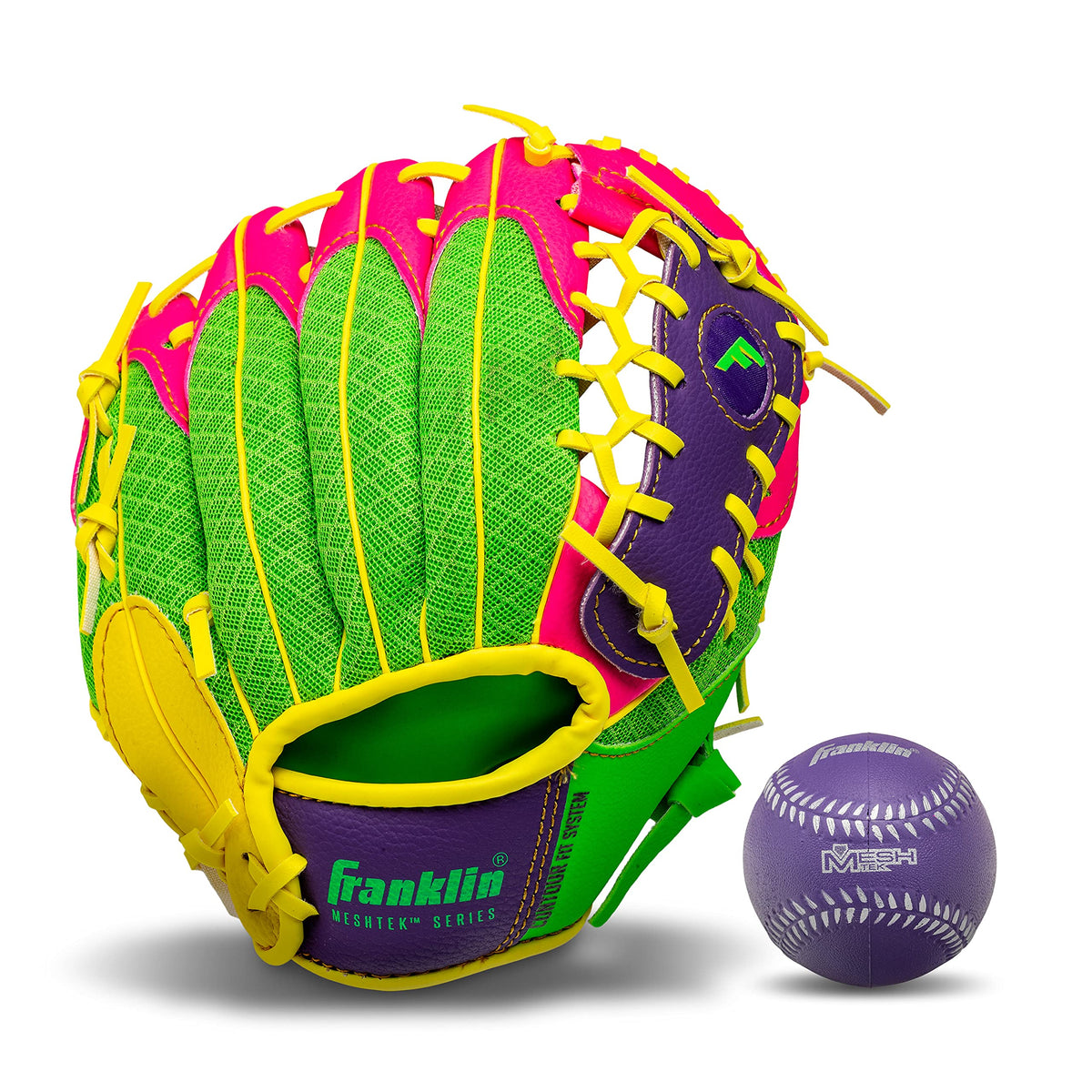 Franklin Sports Teeball left-hand throw glove, 9.5-inch, ideal for easy fielding.