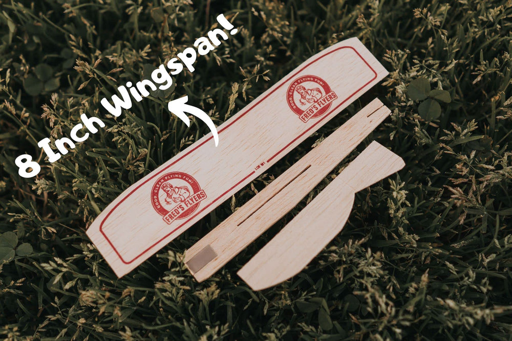 Classroom or camp activity with Fred's Flyers balsa planes supporting basic flight concepts