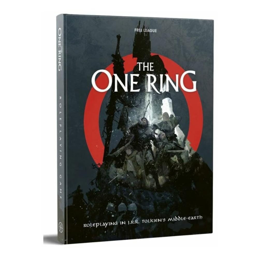 Free League The One Ring core rules hardcover cover, cinematic fantasy RPG for epic journeys